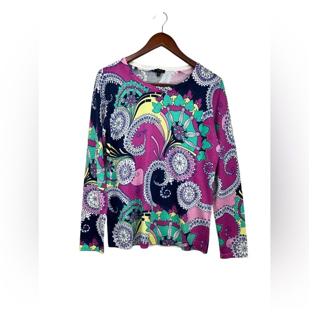 Talbots Colorful Lightweight Boho Long Sleeve Sweater Womens medium
